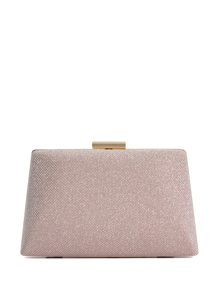 Dune London Pink Bellaria Angled Frame Clutch Bag - Image 4 of 6