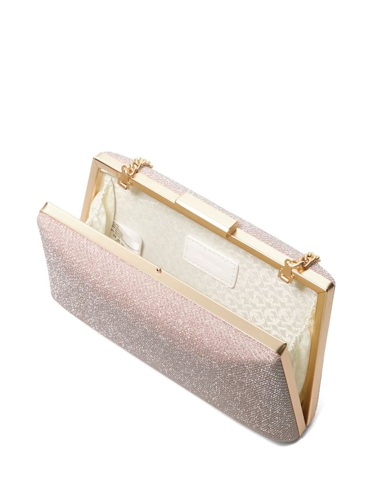 Dune London Pink Bellaria Angled Frame Clutch Bag - Image 5 of 6