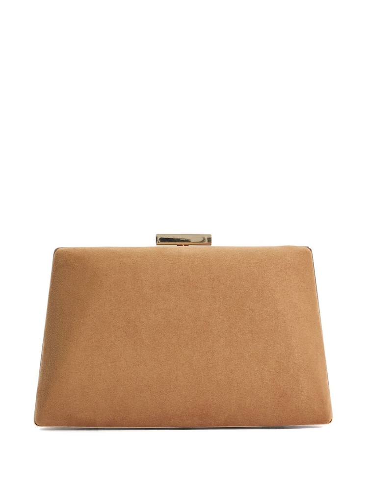 Dune London Brown Bellaria Angled Frame Clutch Bag - Image 4 of 6