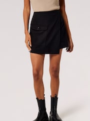 Apricot Black Cotton Twill Cargo Mini Skort - Image 3 of 5