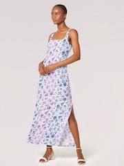 Apricot White Floral Rose Ombre Camisole Maxi Dress - Image 1 of 5