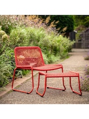 Gallery Home Orange Creston Garden Lounge Chair with Footstool - Image 1 of 4