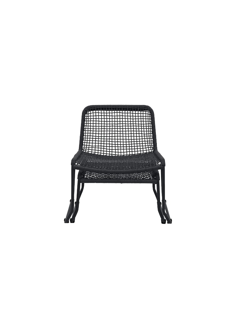 Gallery Home Black Creston Garden Lounge Chair with Footstool - Image 1 of 1