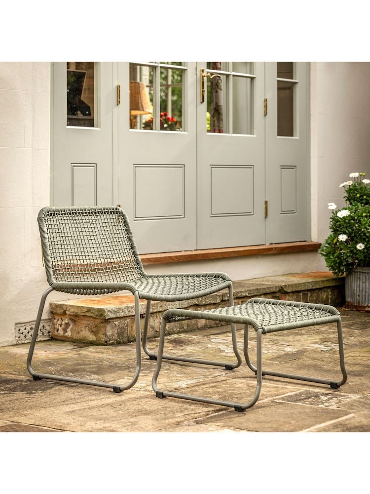 Gallery Home Green Creston Garden Lounge Chair with Footstool - Image 1 of 10