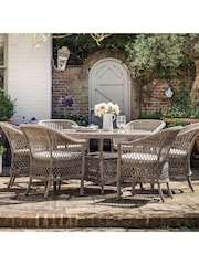 Gallery Home Natural Rahan Garden 6 Seater Round Dining Set - Image 1 of 7