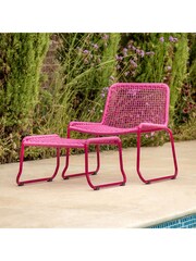 Gallery Home Pink Creston Garden Lounge Chair with Footstool - Image 1 of 8