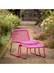 Gallery Home Pink Creston Garden Lounge Chair with Footstool - Image 2 of 8