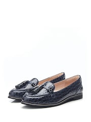 Moda in Pelle Evvaa Flat Slip on Tassle Leather Barrel Loafers - Image 2 of 4