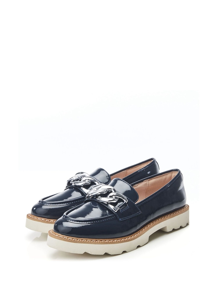 Moda In Pelle Evella Chunky Chain Trim Loafers - Image 2 of 4