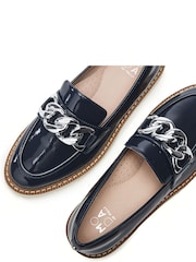 Moda In Pelle Evella Chunky Chain Trim Loafers - Image 4 of 4