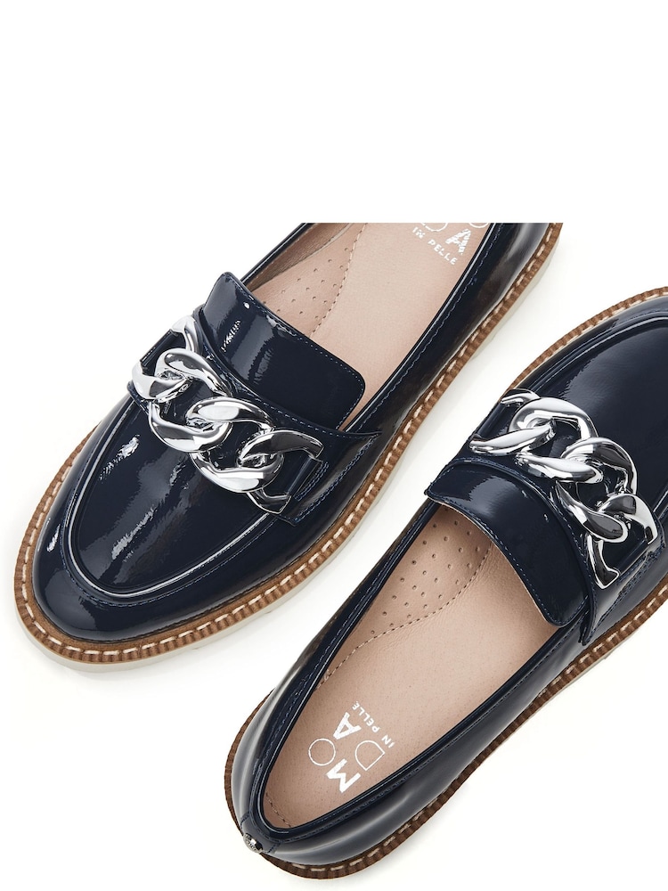 Moda In Pelle Evella Chunky Chain Trim Loafers - Image 4 of 4