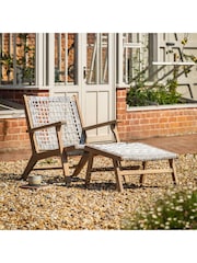 Gallery Home Natural Chelen Garden Lounge Chair with Footstool - Image 1 of 9