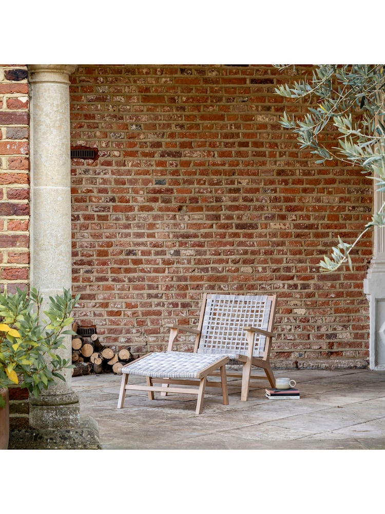 Gallery Home Natural Chelen Garden Lounge Chair with Footstool - Image 2 of 9