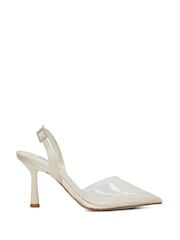 Dune London Cream Divinely Sea Pearl Bridal Slingback Heels - Image 3 of 6