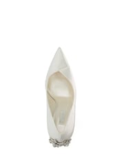 Dune London White Auras Bridal Star Heel Courts - Image 6 of 6