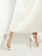 Dune London White Meridians Bridal Star Heel Sandals - Image 1 of 6