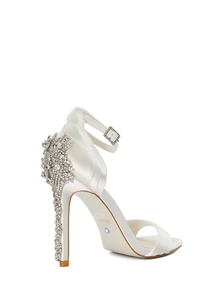 Dune London White Meridians Bridal Star Heel Sandals - Image 5 of 6