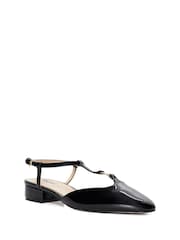 Dune London Black Heya T-Bar Open Flat Ballet Slingback Heels - Image 7 of 7
