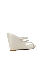Dune London Cream Moonbeam Bridal Diamanté Wedge Heels - Image 5 of 6