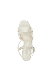 Dune London Cream Matrimony Lace Vamp Two Part Mid Heel Sandals - Image 5 of 6