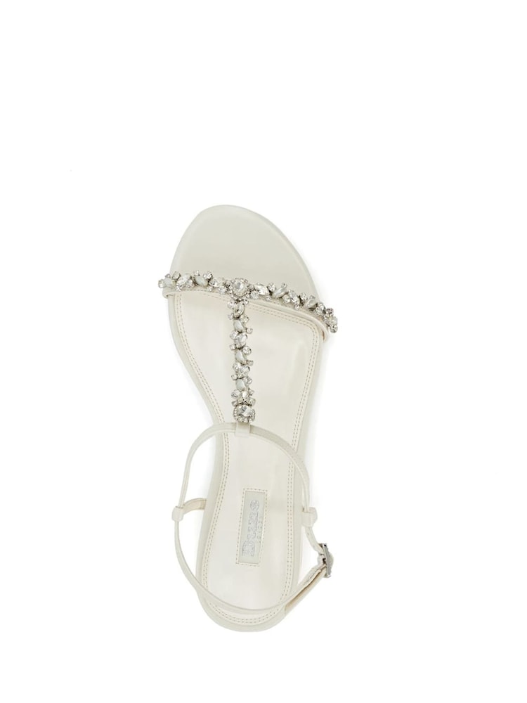 Dune London Cream Nuptuals Bridal T-Bar Flat Sandals - Image 6 of 6