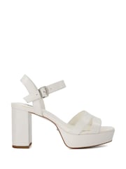 Dune London Cream Chrome Made With Love Bridal Platform Sandals - Image 1 of 4