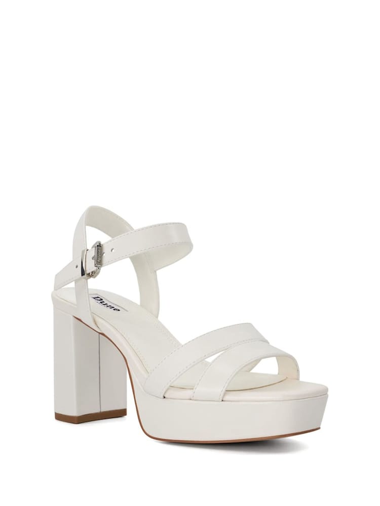 Dune London Cream Chrome Made With Love Bridal Platform Sandals - Image 2 of 4