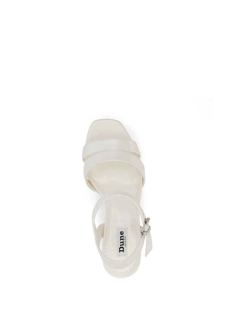Dune London Cream Chrome Made With Love Bridal Platform Sandals - Image 4 of 4