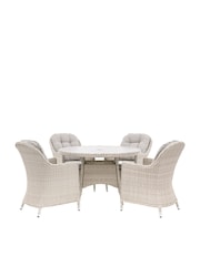 Gallery Home Natural Carbella Garden 4 Seater Round Dining Set - Image 6 of 6