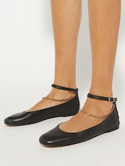 črna - Dune London Halles Ankle Chain Ballet lahki športni copati - Slika 1 iz 6