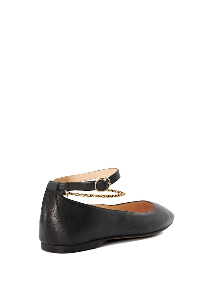 Dune London Black Halles Ankle Chain Ballet Pumps - Image 5 of 6