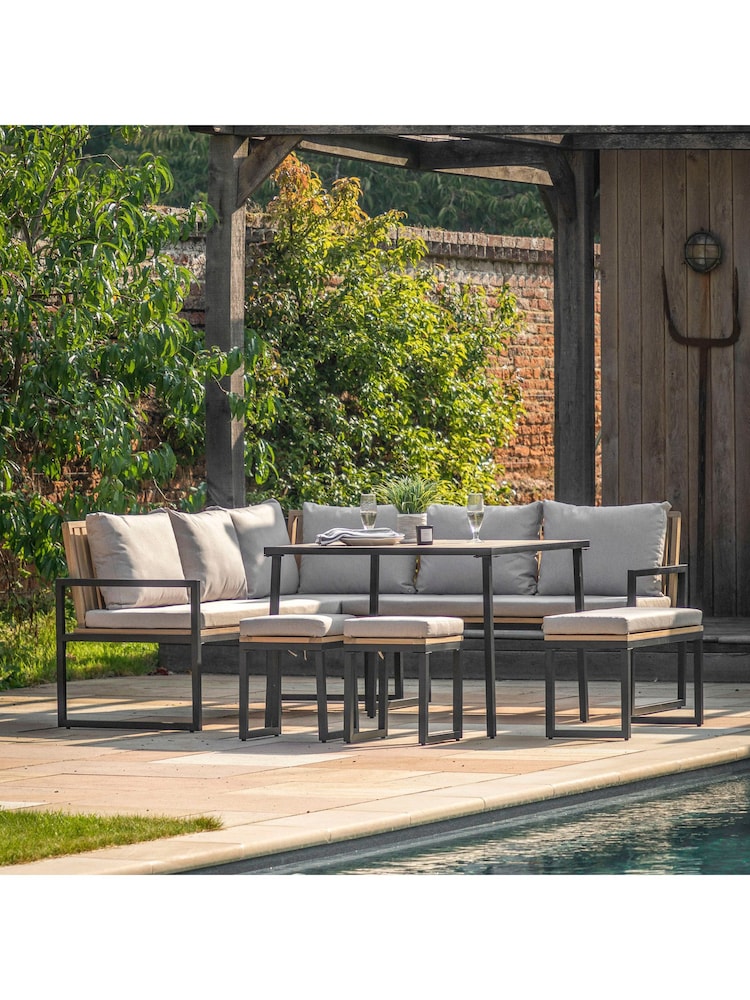Gallery Home Natural Davenport Garden Corner Dining Set - Image 1 of 7