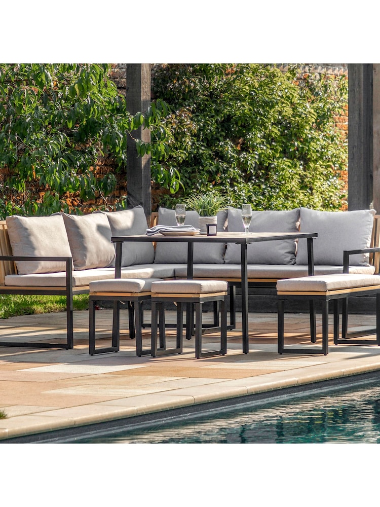 Gallery Home Natural Davenport Garden Corner Dining Set - Image 2 of 7