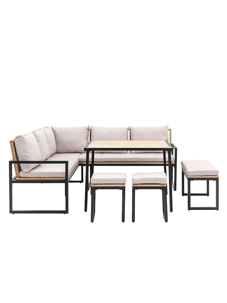 Gallery Home Natural Davenport Garden Corner Dining Set - Image 7 of 7