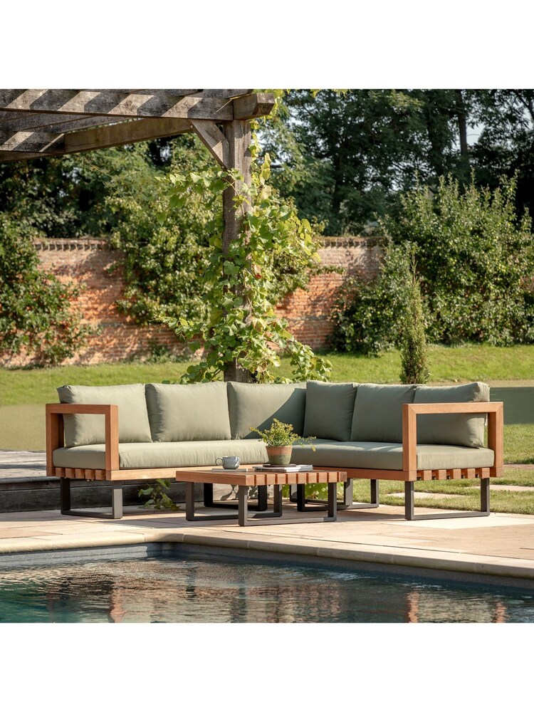 Gallery Home Green Malden Garden Corner Sofa Set - Image 2 of 7