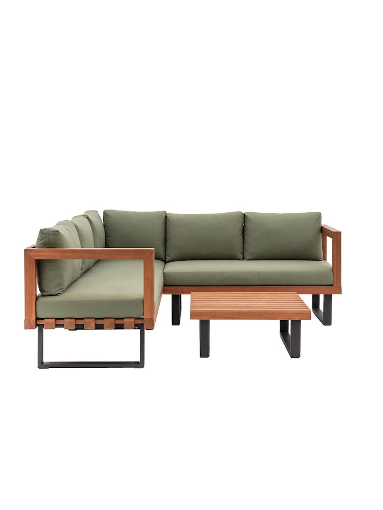 Gallery Home Green Malden Garden Corner Sofa Set - Image 7 of 7