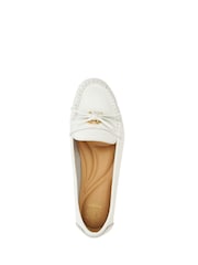 Dune London White Grovers Trim Detail Driving Moccasin Shoes - Image 6 of 6