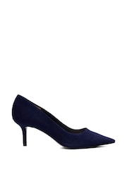 Dune London Blue Absolute Mid Heel Pointed Courts - Image 1 of 6