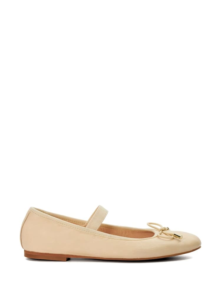 Dune London Cream Helenas Flexible Sole Elastic Flats - Image 2 of 5