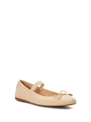 Dune London Cream Helenas Flexible Sole Elastic Flats - Image 3 of 5