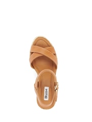 Dune London Natural Kindest Cross Strap Wedge Sandals - Image 6 of 6