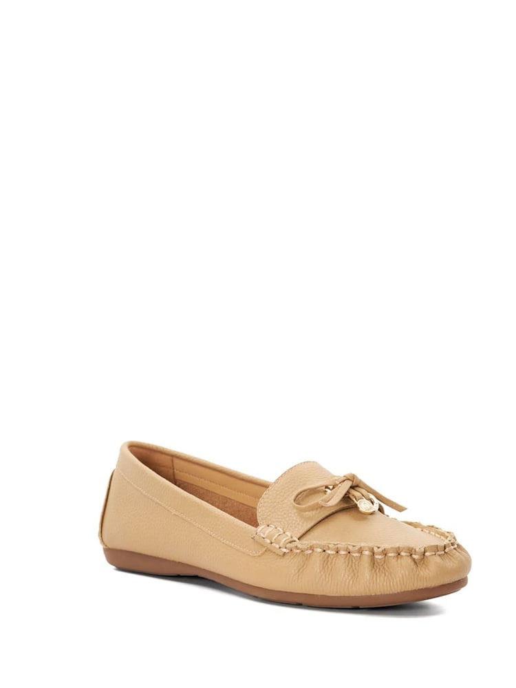 Brun clair - Mocassins Dune London Grovers en cuir à volants - Image 3 of 5