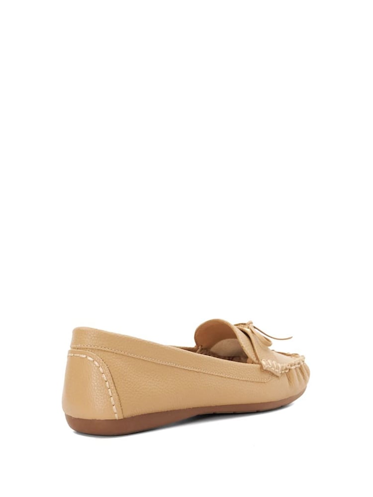 Brun clair - Mocassins Dune London Grovers en cuir à volants - Image 4 of 5