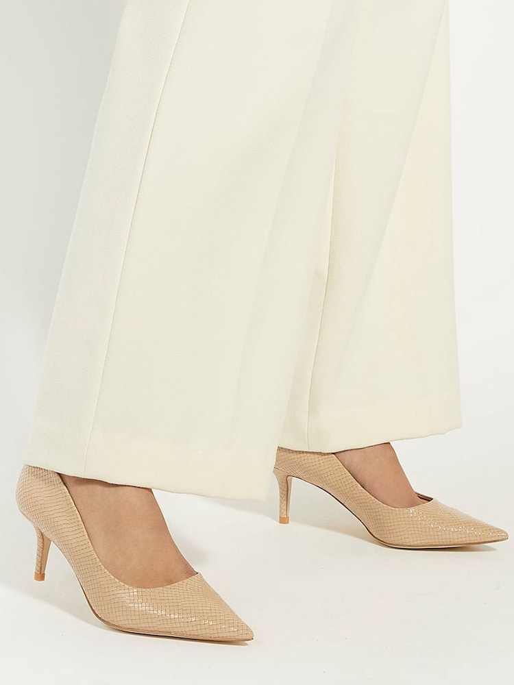 Dune London Pink Absolute Mid Heel Pointed Courts - Image 1 of 6