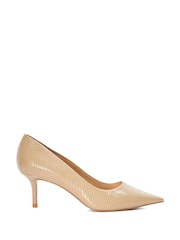 Dune London Pink Absolute Mid Heel Pointed Courts - Image 2 of 6