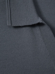 Reiss Steel Blue Duchie Merino Wool Open Collar Polo Shirt - Image 5 of 5