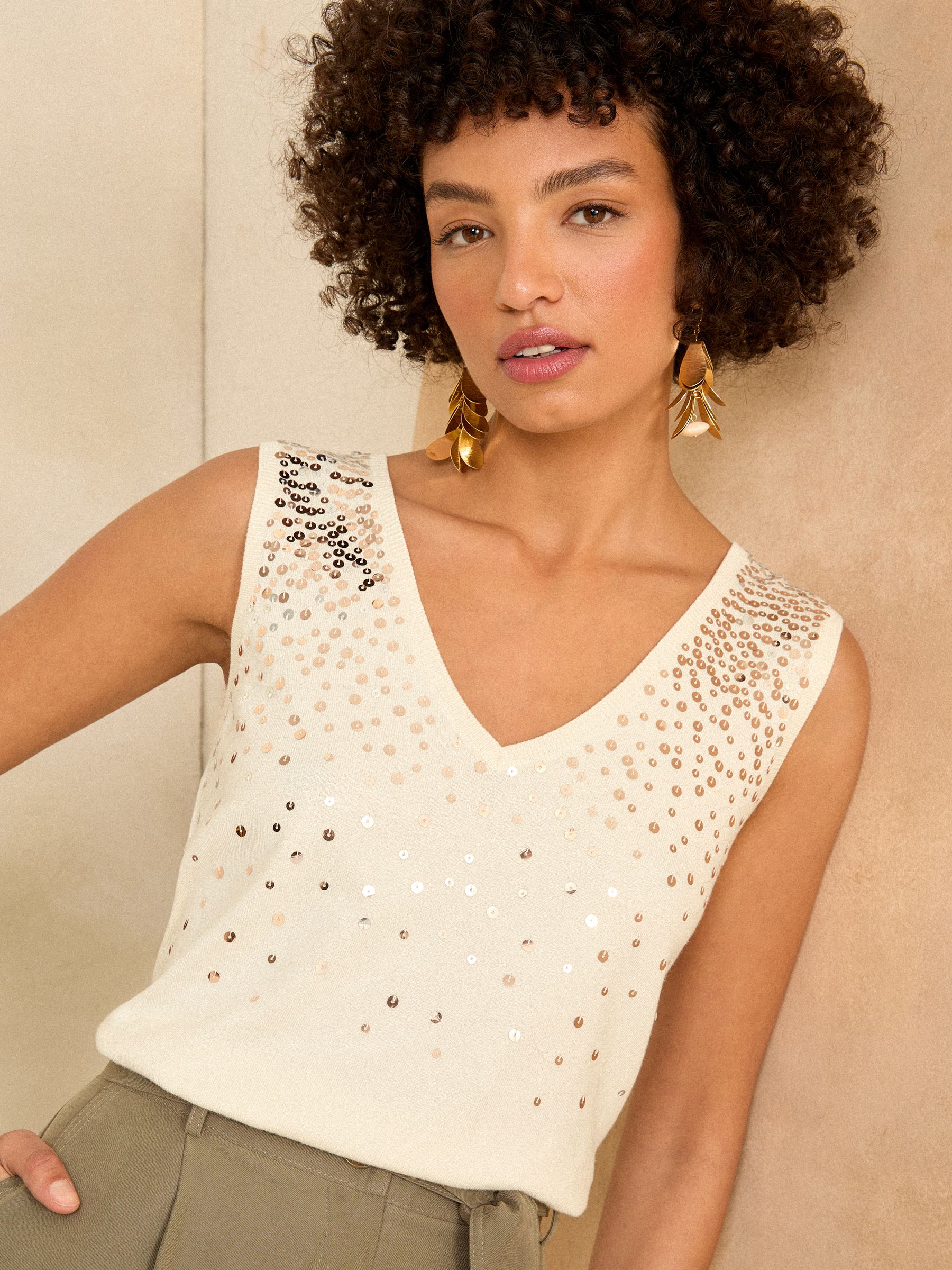White sparkly vest top store