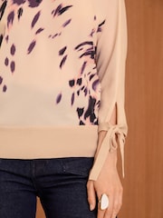 Love & Roses Pink Fine Gauge Woven Mix Jumper - Image 2 of 4