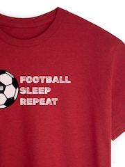 Personalised Football Sleep Repeat T-Shirt by Stitch Style - Image 3 of 5
