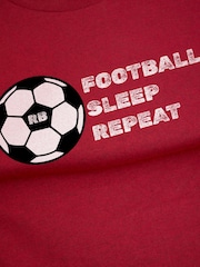 Personalised Football Sleep Repeat T-Shirt by Stitch Style - Image 4 of 5